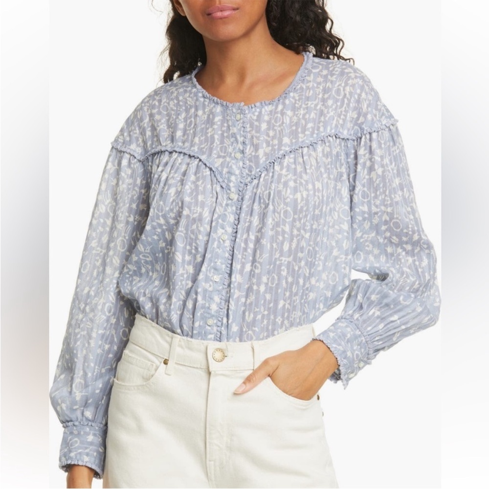THE GREAT. Light Blue Button Down Shirt